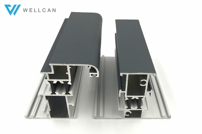 Aluminium Extruded Profiles, Black Anodized and White Powder Coating Color