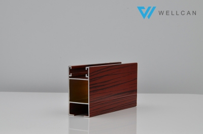 Aluminium Extruded Profiles for Sliding Window or Door,Wood Grain Color